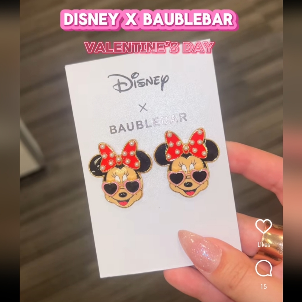 Disney × Baublebar Valentine's day Minnie mouse earrings